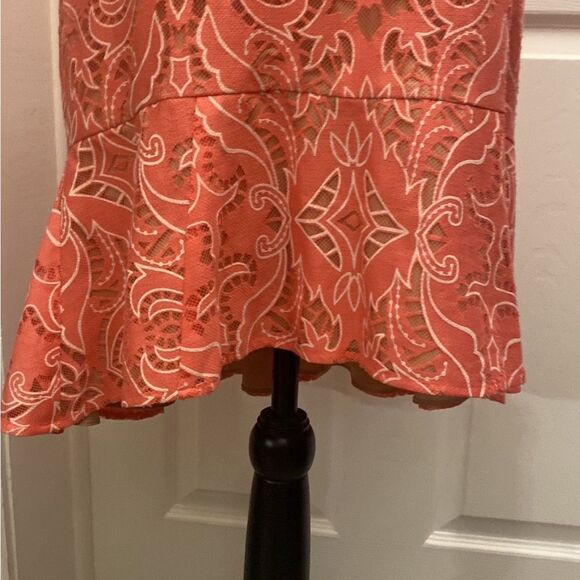 Bcbg Maxazria Chic lace Sleeveless High Low Dress in Coral, US4 - Picture 7 of 11